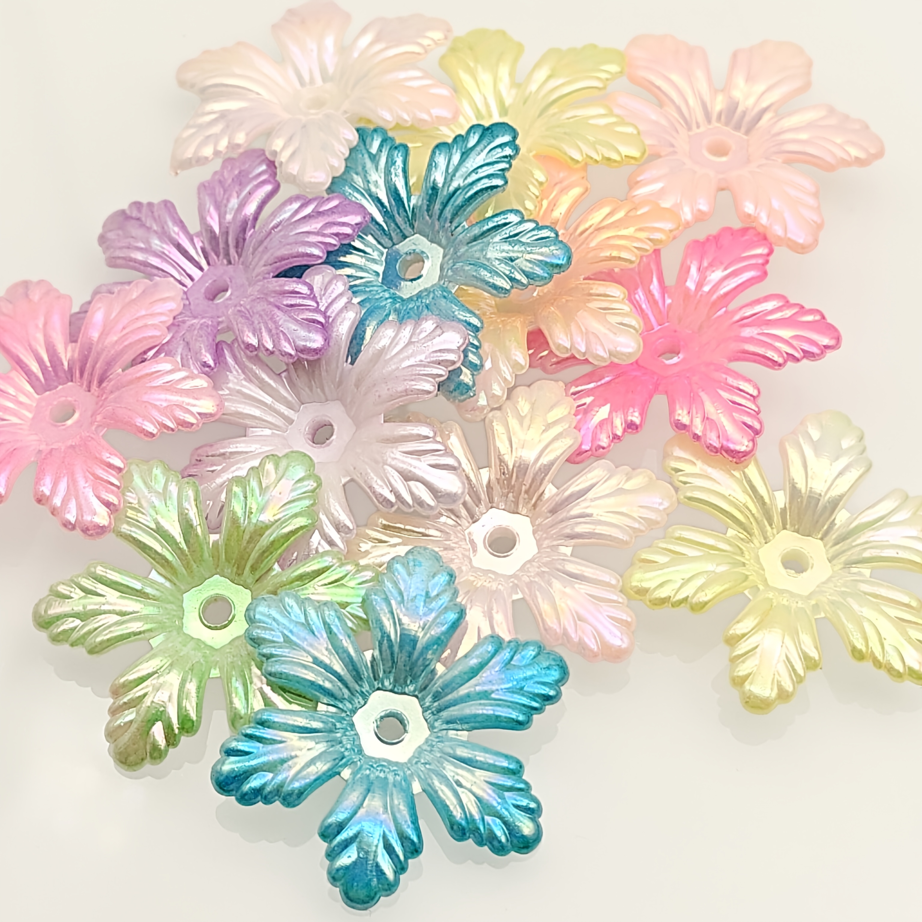 44pcs Acrylic Flower Beads for DIY Jewelry Making